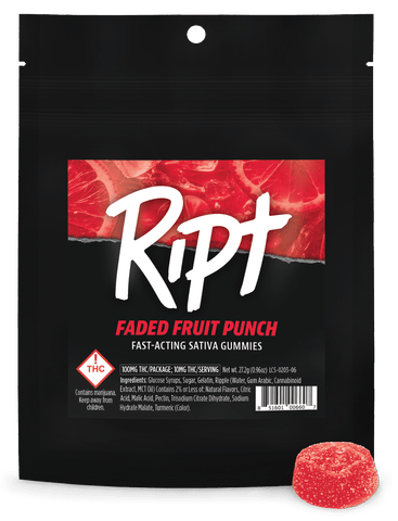 Ript | 100mg Gummies | Faded Fruit Punch | S