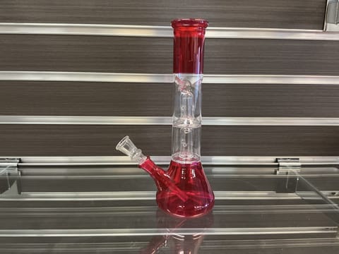 Classic Red Pink 2 Chamber Bong