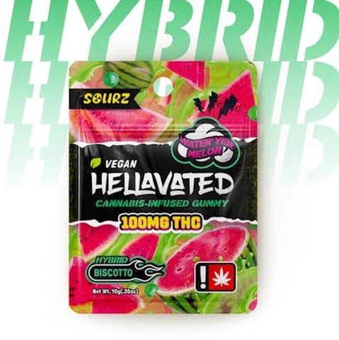 Hellavated | Sour Watermelon | 100MG | Single Gummy