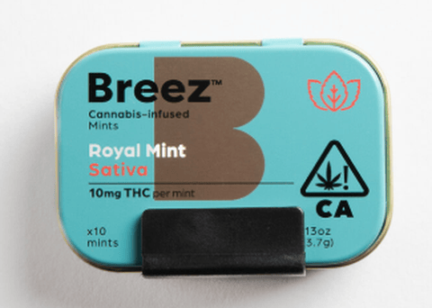 BREEZ MINTS Royal Mint Tin (Sativa, 100 MG THC)