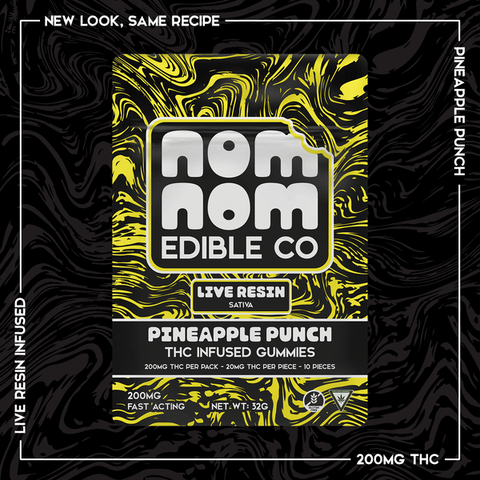 Nom Nom Live Resin Gummies 200mg | Pineapple Punch