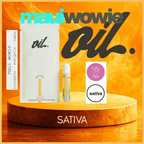 Maui Wowie 1g Distillate Vape Cartridge by Oil by Craft | Golden Rookie