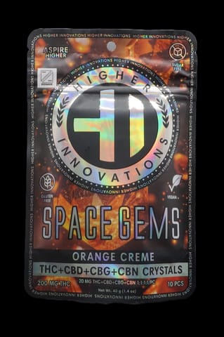 HI - Orange Creme Space Gems w CBD  CBG  CBN (Packs)