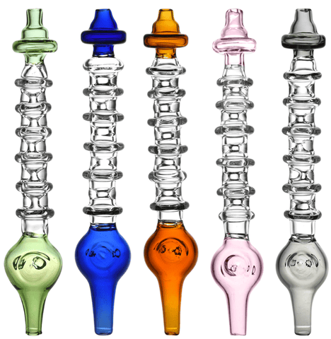 6" Rings Of Enlightenment Glass Dab Straw