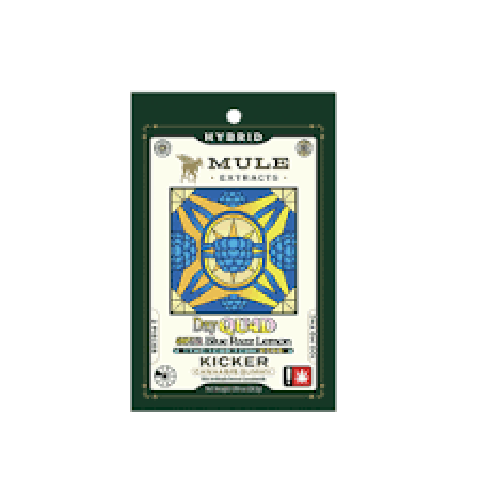 Mule | Sour Blue Razz Lemon Kicker "Day Quad" | 325MG | THC:CBD:CBG:CBC | 2-Piece Gummy