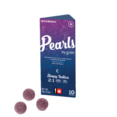 PEARLS | WILDBERRY | 2:1 THC/CBN | INDICA | 100MG TOTAL | 10 GUMMIES