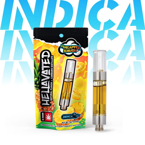 Hellavated | Pineapple Krush | 1G | Flavored Distillate | Cartridge