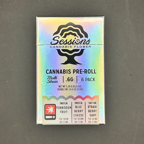 Sessions | Forbidden Fruit x Blueberry Cheese x Strawberry Gary | 6PK | Pre-Rolls