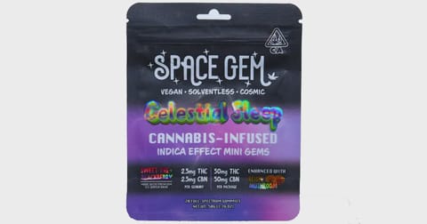 Space Gem | Sweet Fig + Blackberry (1:1) | 2.5mg THC x 2.5mg CBD x 20 Gummies w/ Reishi Mushroom