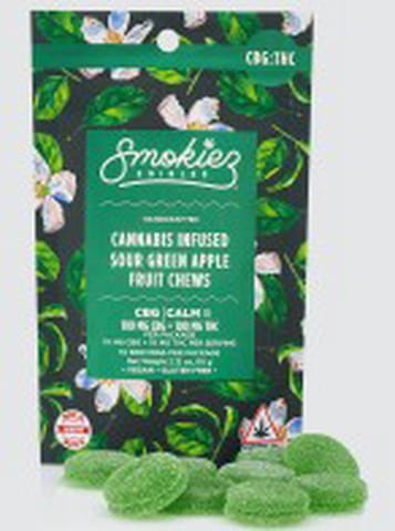 Smokiez| Sour Green Apple |100mg | THC:CBG 1:1 | Fruit Chews
