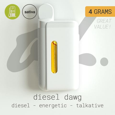 Diesel Dawg 4g Distillate All-in-One Vape by Oil by Craft | Golden Rookie