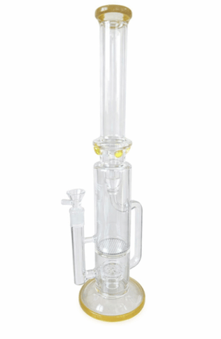 Honeycomb Perc Water Pipe - 16" Clr/Yellow - Regular