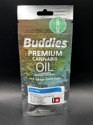Buddies | Blue Steel (1:1 CBD:THC) Distillate Cartridge | 1g