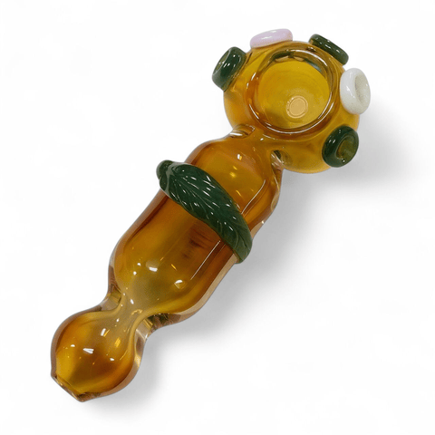 Orange Leaf Handpipe - Green  Leaf