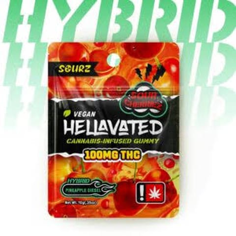 Hellavated | Sour Cherry | 100MG | Single Gummy