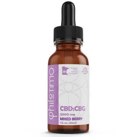 CBD:CBG Oil Drops | Strawberry | 2000mg | Philotimo |