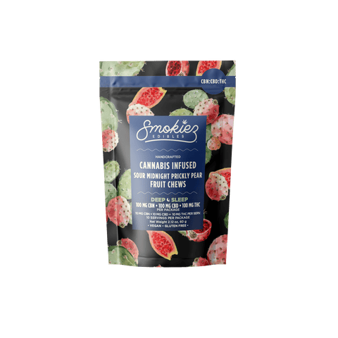 Smokiez Blended Fruit Chews | Deep Sleep Sour Prickly Pear 100mg Rec