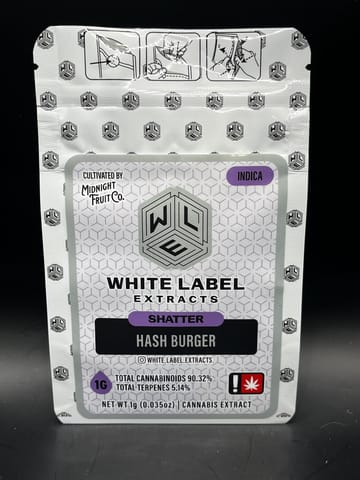 White Label Extracts |  Hash Burger Shatter | 1g