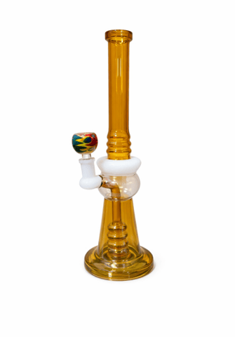 Amber & White Water Pipe - 11" - Regular
