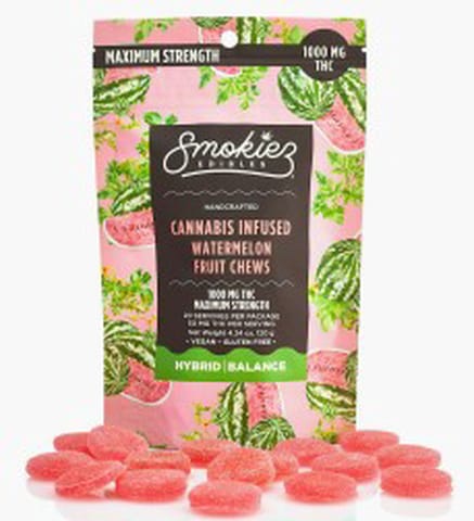 Smokiez | Sweet Watermelon | Hybrid |1000mg | THC Fruit Chews