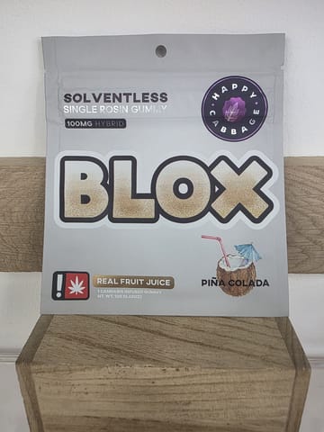 Happy Cabbage | 100MG | Pina Colada BLOX Single Rosin Gummy