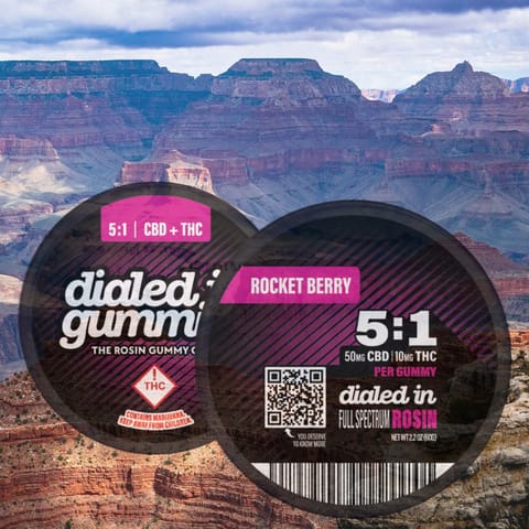 Rocket Berry Relax Rosin Gummies by Dialed In | Golden Rookie