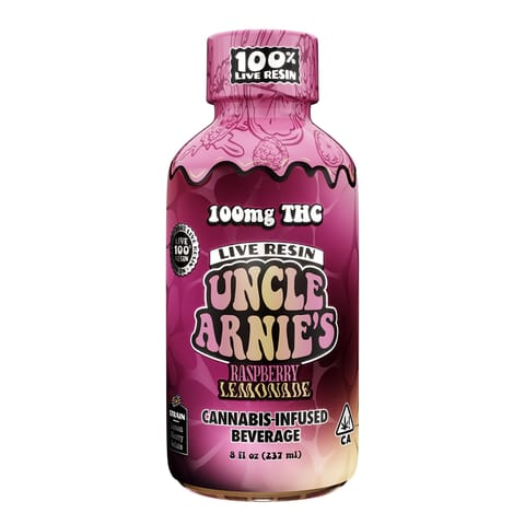 Uncle Arnies | Raspberry Lemonade | 100mg Live Resin Infused Beverage