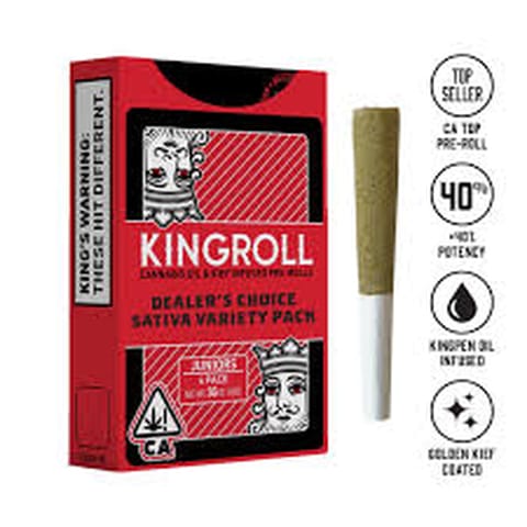 Kingroll | Dealer's Choice Sativa #10 | Infused Preroll | Sativa | 3g | 4pk