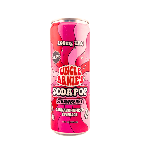 Uncle Arnies | Strawberry Soda Pop | 100mg THC Infused Soda