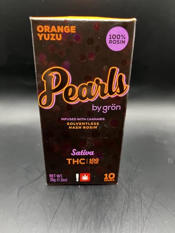 Grön | 100MG | Orange Yuzu (Sativa) Rosin Pearls | 10pk