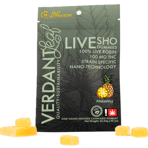 ROSIN NANO GUMMY | PINEAPPLE | GMO | INDICA DOMINANT HYBRID | 100MG TOTAL | 1 SCORED GUMMY