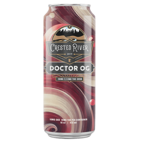Crested River Doctor OG 10 MG THC + 10 MG CBD Soda