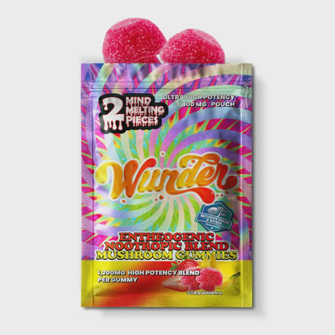 Wunder Entheogenic Nootropic Blend Mushroom Gummies Strawnana