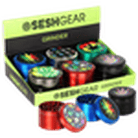SeshGear | Hemp Leaf Top Grinder 4pc 2"