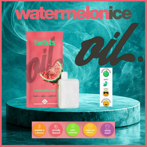 Watermelon Ice 2g Oil Twists Distillate All-in-One Vape by Oil by Craft | Golden Rookie