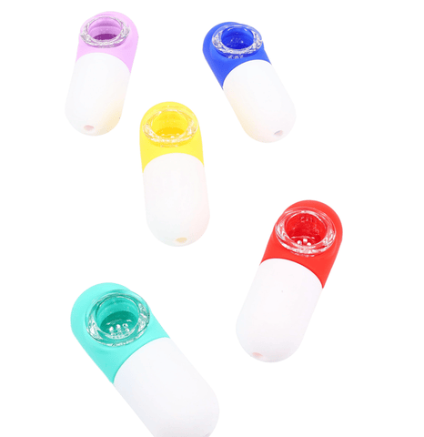 3" Silicone Pill Pipe with Glass Screen Bowl