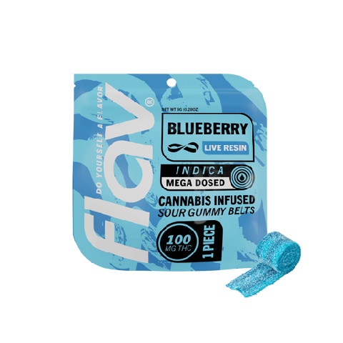 Flav | Blueberry Mega Belt | Live Resin Gummies | 1pk | 100mg
