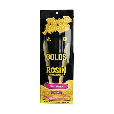 Flying Monkey Gold Rosin  Infused Prerolls 2 PK - Fruit Punch