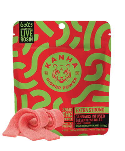 Kanha | Cherry Limeade (S) | 25mg THC x 4 Cannabis Infused Live Rosin Belts