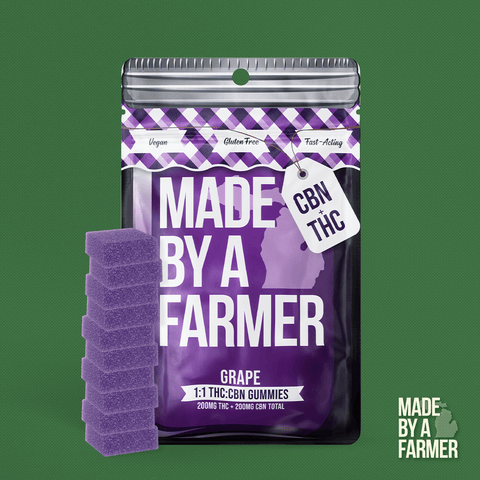 Made By A Farmer Grape Gummies 1:1 THC:CBN Gummies 200mg