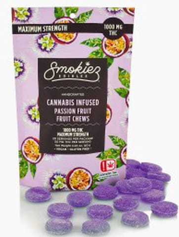 Smokiez | Sweet Passionfruit Hybrid | 1000mg | THC Fruit Chews