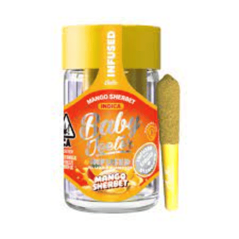 Jeeter | Baby Jeeter Mango Sherbet (I) | .5g x 5 Rosin Enhanced Diamond Infused Preroll Joints
