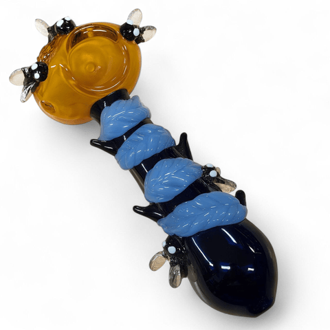 Large Bee Handpipe - Blue Orange