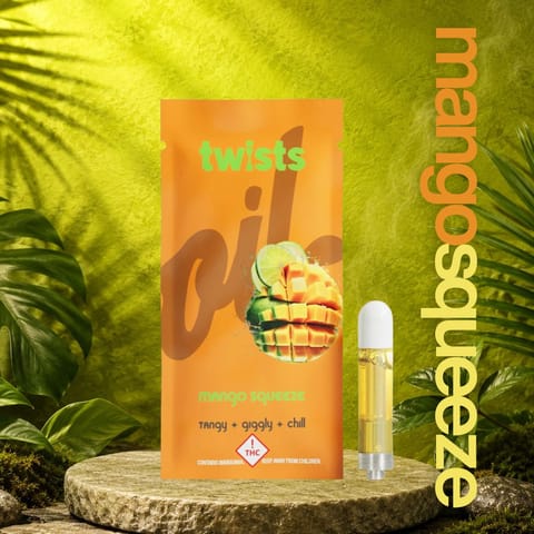 Mango Squeeze 1g Oil Twists Distillate Vape Cartridge by Oil by Craft | Golden Rookie