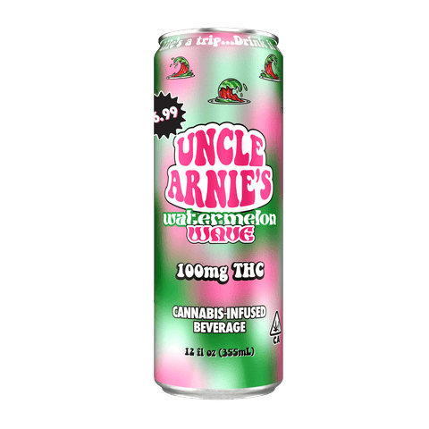 KB - UNCLE ARNIES - THC BEVERAGE - 12OZ CAN WATERMELON WAVE - 100MG