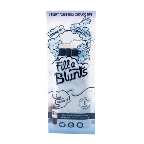 Fill-a Blunts 109mm/9mm Pre-Rolled Blunt Tubes - Ceramic Filter Tips [Pack of 4 Blunt Tubes]