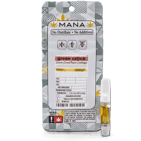 CURED RESIN CARTRIDGE | GREEN CR@CK | SATIVA | 510 THREAD | 1 GRAM