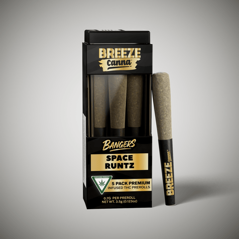 Space Runtz Live Resin Bangers | 5pk x 0.7g Infused Prerolls | Breeze Canna