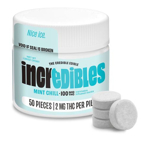 incredibles Ice Mints 50pcs 37.5g nwt. 100mg THC