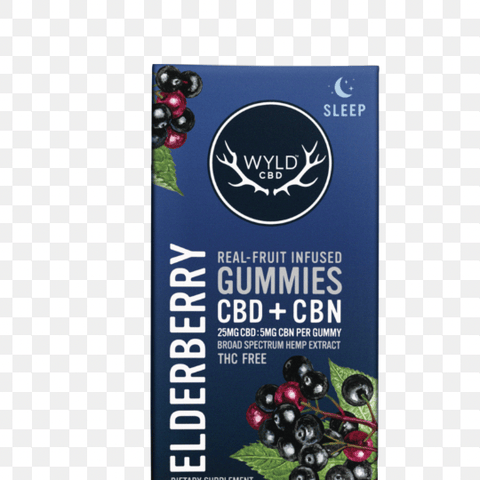 WYLD | Elderberry Hemp 250mg CBD:CBN Gummies | 10pk